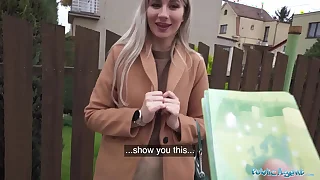 Public Agent Cute blonde flashes their way put some life into titties be advisable for cardinal and fucks huge cock roughly a basemant